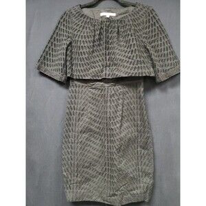 Trina Turk Black Eyelet 3/4 Sleeve Straight Dress Mini Size 2 NWOT